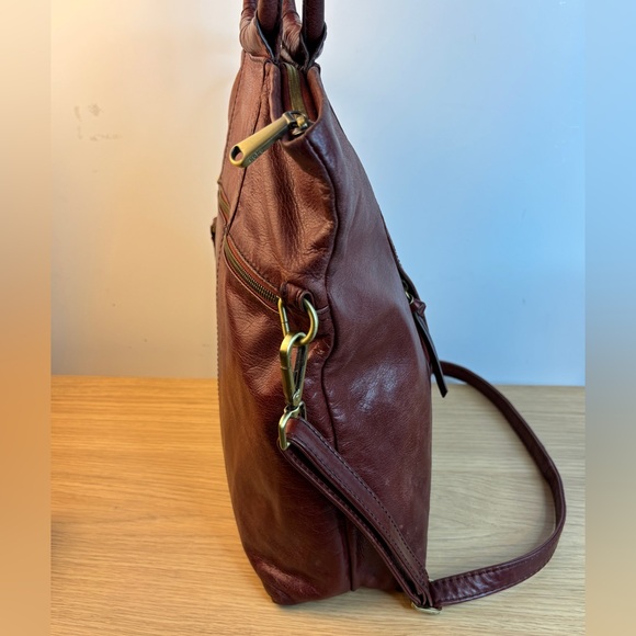 Vintage HOBO “Lennon” Deep Burgundy Leather Satchel w/ Tassel - Picture 10 of 14